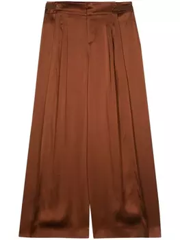 Брюки палаццо со складками Alberta Ferretti, коричневый