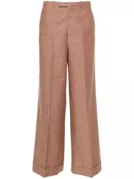 Брюки палаццо Square G Gucci, коричневый