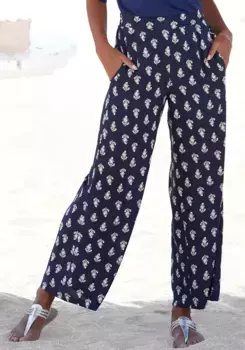 Брюки-палаццо Vivance с принтом по всей поверхности и карманами, брюки без застежки, тканевые брюки, цвет Blau-Bedruckt