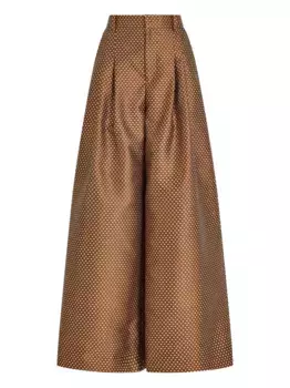 Брюки палаццо в горох Rosie Assoulin, коричневый
