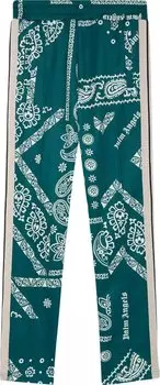 Брюки Palm Angels Bandana Track Pants 'Green/White', зеленый