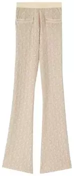 Брюки Palm Angels Monogram Jacquard Knit Pants 'Beige', загар