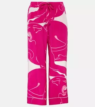 Брюки Panther из крепдешина VALENTINO, розовый