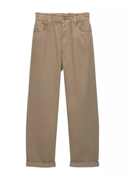 Брюки PAPERBAG PULL&BEAR, бежевый