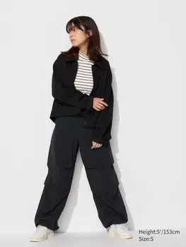 Брюки-Парашют heattech короткие Uniqlo, черный