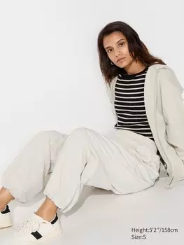 Брюки-Парашют heattech короткие Uniqlo, цвет 30 бежевый