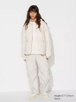 Брюки-Парашют heattech Uniqlo, бежевый