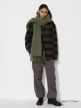Брюки-Парашют heattech Uniqlo, коричневый