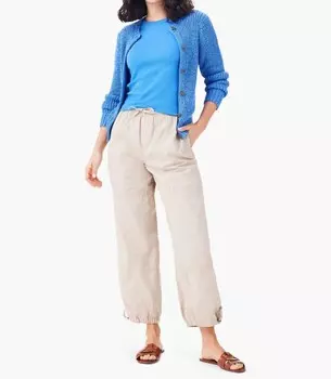 Брюки-парашюты из поплина цвета хаки NIC+ZOE, хаки