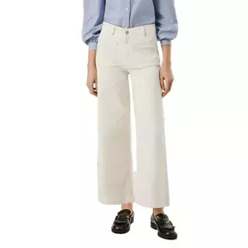 Брюки Pepe Jeans Wide Crop Tania Pocket high waist, белый