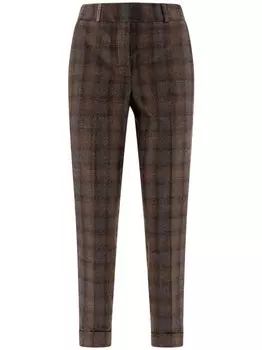 Брюки Peserico в клетку, коричневый