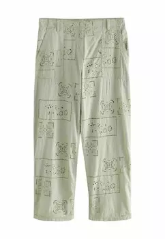 Брюки PETITE FIT EMBROIDERED Next, зеленый