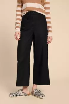 Брюки Petite Harper из смесового льна White Stuff, черный