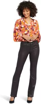 Брюки Petite Marilyn Straight NYDJ, цвет Cordovan Coated