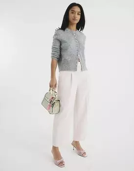 Брюки Petite прямого кроя розового цвета - светлый River Island