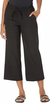 Брюки Petite Pull-On Tie Waist Wide Leg Ankle Liverpool Los Angeles, черный