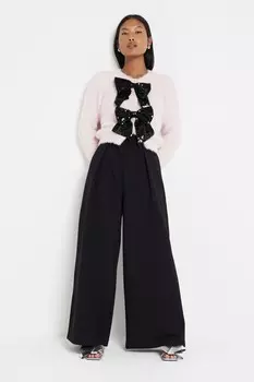 Брюки Petite широкого кроя River Island, черный