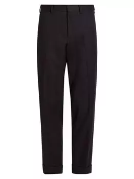 Брюки Philip с манжетами из хлопка и шерсти Dries Van Noten, черный