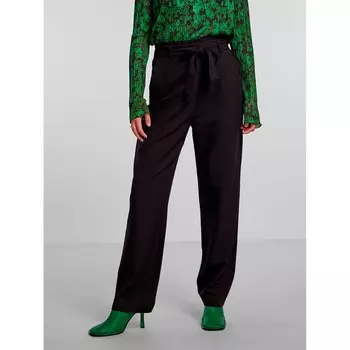 Брюки Pieces Boss Paperbag Straight Fit High Waist, черный