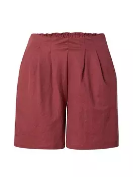 Брюки PIECES Loose fit Pleat-Front Pants PCKINDA, цвет Wine red