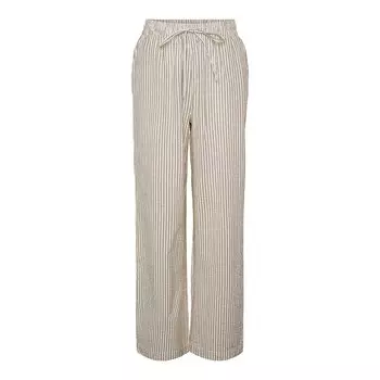 Брюки Pieces Sally Loose String Fit high waist, бежевый