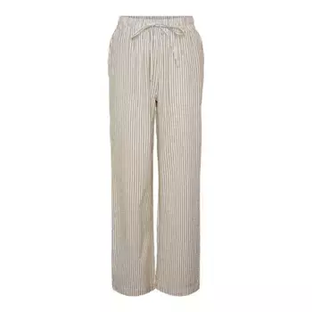 Брюки Pieces Sally Loose String Fit high waist, бежевый