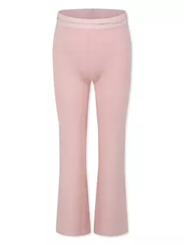 Брюки Pinko Kids с логотипом из стразов, розовый