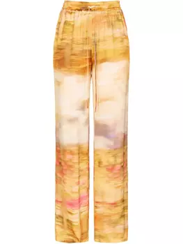 Брюки PINKO с абстрактным принтом, нейтральный