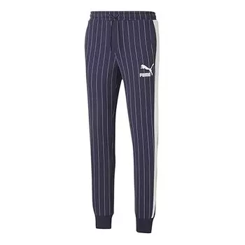 Брюки pinstripe casual fleece lined long pants blue Puma, синий