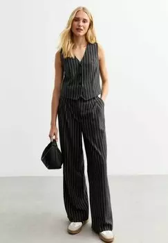 Брюки PINSTRIPE WIDE LEG New Look, светло-серый
