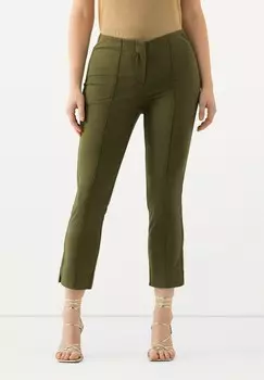 Брюки PINTUCK ELASTIC WAISTBAND Ulla Popken, темно-зеленый
