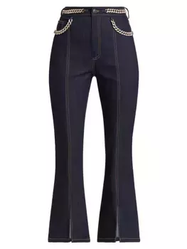 Брюки Piper с кристаллами и звеньями-цепочкой Cinq Sept, индиго