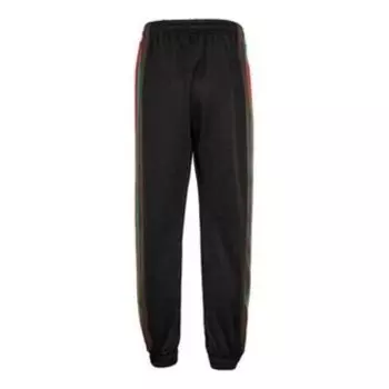 Брюки plain knit side colored striped jogging casual trousers for men black Gucci, черный