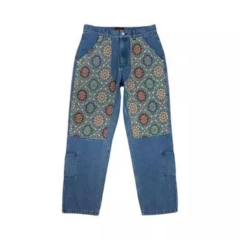 Брюки Pleasures Floral Ultra Double Knee Pants 'Indigo', синий