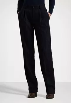 Брюки PLEATED WOOL BLEND CREPE PANT Ralph Lauren, синий