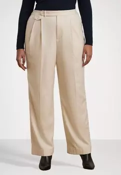 Брюки PLEATED WOOL TWILL STRAIGHT PANT Lauren Ralph Lauren Woman, молочный