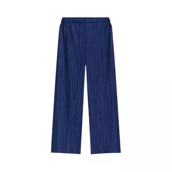 Брюки Pleats Please Issey Miyake Cropped Wide Leg Pants Navy, синий