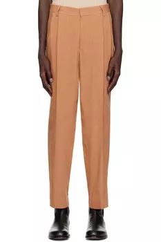 Брюки плиссе Dries Van Noten, коричневый