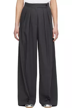 Брюки плиссе Dries Van Noten, серый