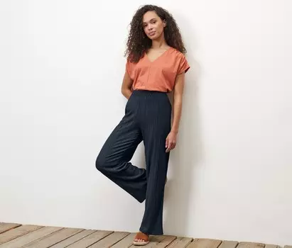 Брюки плиссе Tchibo, темно-синий