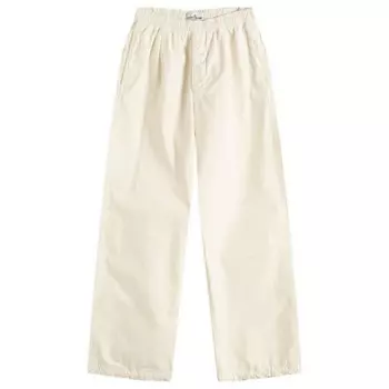 Брюки-Плиссировки из органического хлопка Marina Stone Island, белый