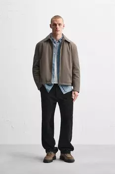 Брюки плотницкие из вельвета ZARA, черный