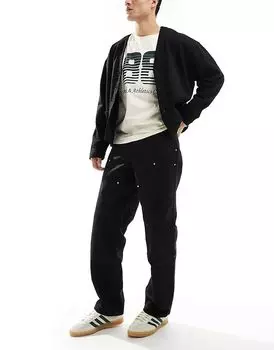 Брюки плотника с заклепками черного цвета ASOS DESIGN