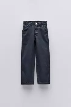 Брюки плотника ZARA, темно-синий