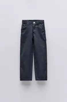 Брюки плотника ZARA, темно-синий