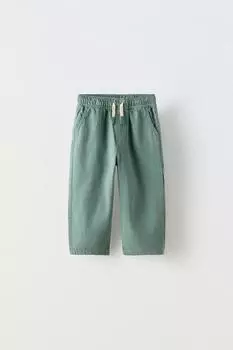 Брюки плотника ZARA, зеленый
