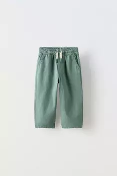 Брюки плотника ZARA, зеленый