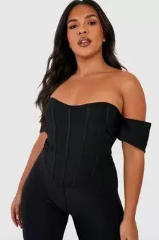 Брюки плюс премиум бандаж Boohoo, черный