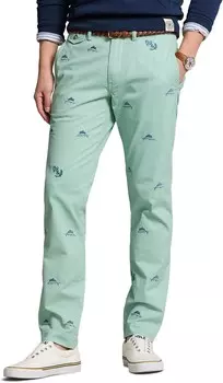 Брюки Polo Ralph Lauren Stretch Straight Fit Chino Pant, цвет Celadon W/Marlin Emb