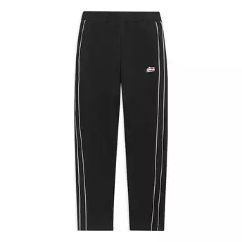 Брюки полосатые брюки с логотипом Li-Ning, черный